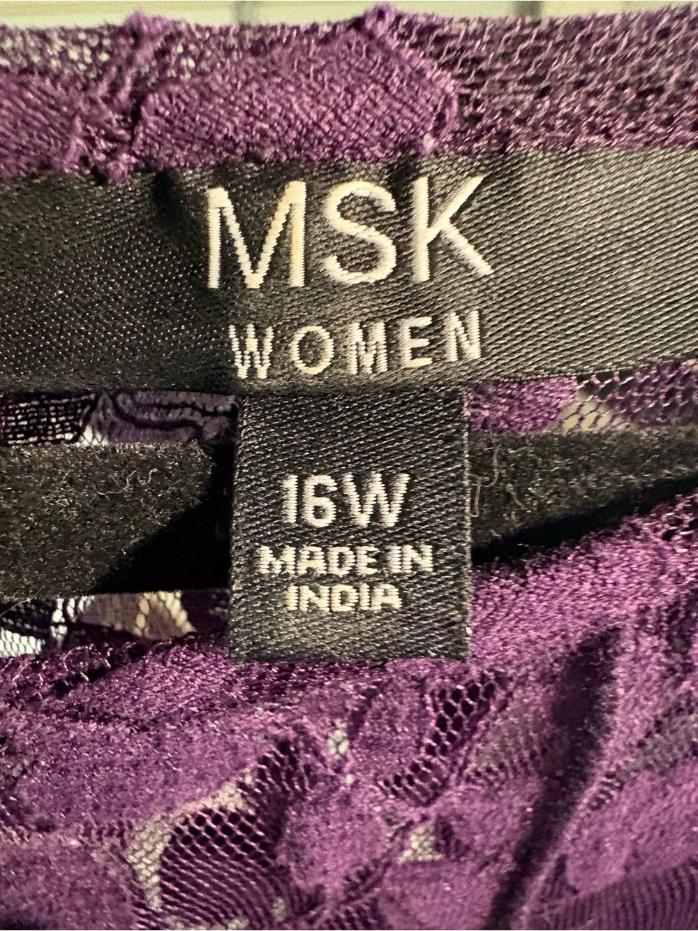 MSK Purple Lace Fit & Flare Dress with Satin Waist Tie - Picture 4 of 7
